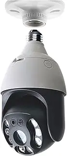 Tuya WiFi IP Camera, E27 Lamp Bulb 3MP PTZ Security Monitor, Outdoor IP66 Waterproof Two Way Audio Night Vision Surveillance