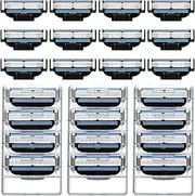 Pack of 24 Mach 3 Razor Blades, Replacement Blades for Wet Razors Men, Mach 3 Blades Refills Razor Blade, Razor Blades, Suitable for Cleaning Beard and Body Hair