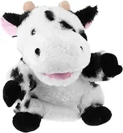 Hand Puppet Cow Soft Plush Animal with Movable Mouth Interactive Storytelling Puppet for Classrooms Playrooms Develops Fine Motor Skills Imaginative Play