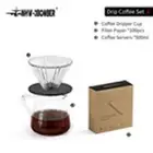 Drip Coffee Set 600ml Pour Over Kettle Gooseneck Spout Tea Pot Glass Filter Cup