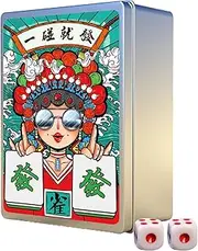 Mahjong Cards Set,146pcs/set Mahjong Playing Cards | Thicken Chinese Mahjong Poker, Waterproof Large Print Handheld Poker, Chinese -Mah Jongg Playing Cards for Festival