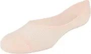 [Sof Sole] Youth Non-Cushioned Ultra No-Show Invisible Liner Comfort Sock with Non-Slip Heel Grip and Mesh Stripes for Ventilation, Multi-Pack (6-pair), Pink, Black, White, One Size