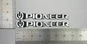 Pioneer Speaker Badge Emblem Logo Pair Custom Made - Brushed Silver