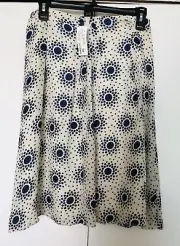 Club Monaco 100% Silk Skirt Sz 2New with TagsPolka Dot Blue/White A- Line