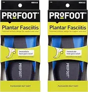 ProFoot Orthotic Insoles for Plantar Fasciitis & Heel Pain, Men's 8-13, 2 Pair