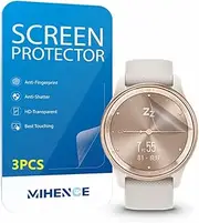 Compatible for Garmin vivomove Trend Screen Protector, HD Full Coverage Invisible TPU Screen Protector Compatible for vivomove Trend 40mm Hybrid Smartwatch - 2023 (3PCS)