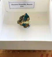Chrome Diopside Mineral Specimen from Russia, this is a miniature specimen.