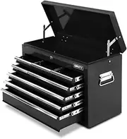 [GIANTZ] 9 Drawers Large Tool Chest Trolley, Lockable Toolbox Tools Storage Box Cabinet Cart Garage Ute Organiser Boxes, Heavy Duty Sturdy Construction Non-Slip Liners Black