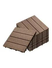 [SOGA] Wooden Composite Decking Tiles Garden Outdoor Backyard Flooring Home Decor in Brown