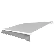 ALEKO Retractable Home Patio 12 x 10 feet Awning Silver Gray Canopy Sunshade