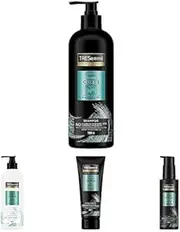 TREsemmé Smooth Curls Bundle, Shampoo, Conditioner, Hair Cream, & Serum with Argan Oil, to Define Curls & Tame Frizz