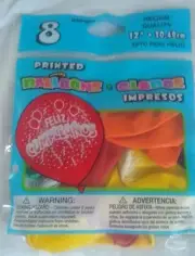 Feliz Cumplaños mix colors . Ballons, globos 24 pcs