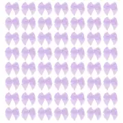 120Pcs Mini Ribbon Bow 1" Mini Fabric Satin Ribbon Flower Bows Purple