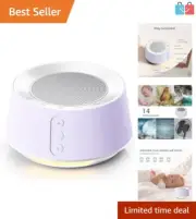 Soothing White Noise Machine with 14 Sounds, Memory Features & 10-Level Light