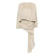 [Christopher Esber] Christopher Esber Draped Silk Dress 8 UK NEUTRALS