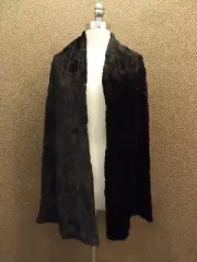 NEW NWT Cejon Jet Black Micro Sequined Sable Faux Fur Wrap Shawl Scarf 18.5 x 76