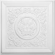 WOWSTAR 12-Pack 24"x24" Drop Ceiling Tiles, Waterproof Glue up Vintage Style 3D Ceiling Tiles, White