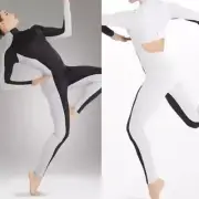 Weissman Elite Dance Costume unitard jumpsuit Black white Destination MT11202 MC