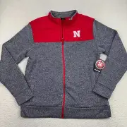 NWT Nebraska Cornhuskers Full Zip Jacket Mens 2XL Putter Herringbone Colosseum