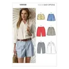 NEW Vogue V9008 Misses' Pleated or Flat-Front Shorts Pattern By Spotlight