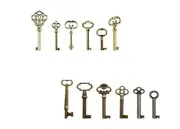 12-Keys Skeleton Key Set Universal Skeleton Keys Kit for Antique Dresser, Chi...