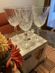 4 Vtg Libbey Etched Water/Wine Stemware Classic Goblets 16 OZ Elegant box