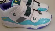 AND1 Strap Basketball Sneakers 2.0 Youth 5 High Top Glow in Dark White/Blue New