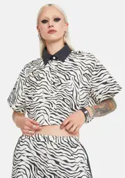 Wild Frenzy Zebra Print Crop Top
