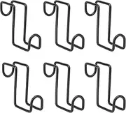 HDYEGY 6pcs 4 Inch Tack Hook, Heavy Duty Metal Over Rail Tack Hook for Hanging Horse Bridles,Buckets(Black)