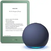 New Amazon Kindle (2024 release) Matcha and Echo Dot (5th Gen) Deep Sea Blue