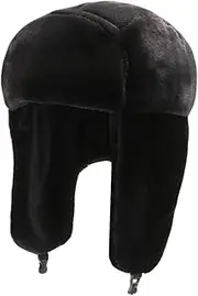 [WITHMOONS] Trapper Russian Hat - Winter Fluffy Trooper Ski Ear Flap Cap - Soft Aviator Hats YZT0238