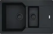 Kitchen Sink Made of Granite (Fragranite) with Single and a Half Bowl from Franke Urban UBG 651-78 - Black matt/Black Drainer - 114.0693.542