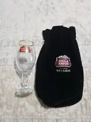 STELLA ARTOIS Belgium Gold Rimmed Glass Beer Chalice w/Dustbag HIGH QUALITY!!