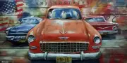 America Style Old Car picture Modern Sculpture living Room Oil Painting Sale