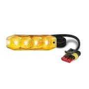 LED Autolamps Amber Front Indicator Light with AMP Plug 12-24V 4 LED Lamp Bulk