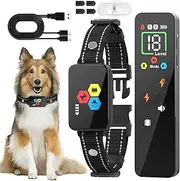Xkimos Dog Bark Collar,18 Levels Beep Smart Dog Shock Collar,4 Modes Electric Dog Training Collar with Remote, IP67 Waterproof Dog Barking Collar,Safety Anti Barking Device for Dogs 1-120lbs