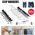 Adjustable Clip HangersTrouser Pants Skirt Clothes Hangers Clothing Coat Hangers