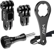 HSU Aluminum Alloy Metal Adjust Arm Straight Joints Mount, Same Direction Straight Joints Mount for Go Pro Hero 9/8/7/(2018)/6/5 Black,Session 5/4,Hero 3+,DJI Osmo Action Action Camera and More