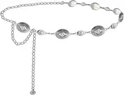[Eyraevor] 40 Inch Women Long Tassel Waist Chain Belt Multilayer Body Belly Chain for Dress