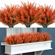 12 Bundles Fake Flowers Artificial Lavender Faux Plastic 12 PCS 12-orange