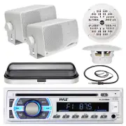 PLCD43MRB USB Bluetooth Radio, 3.5" Box and 6.5" Round Speakers, Cover, Antenna