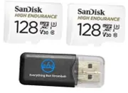 High Endurance 128GB MicroSDXC Memory Card (2 Pack) for Dash Cams & Home