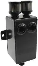 Aeroflow 1L Breather Dual -10Orb Dual -10An Breathers Tank Catch Can - AF77-2020BLK