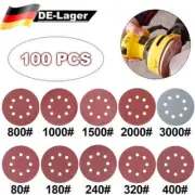 100Pcs SANDING DISCS 80-3000 GRIT ORBITAL SANDER PADS 5" 125MM BE