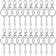 Daiilg 50 Pieces Metal Swivel Clasps Lanyard Snap Hook Lobster Claw Clasp and Key Rings Keychain with 11mm Screw Eye Pins