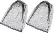 Mesh Face Mask 2pcs Net Hood Mesh Face Cover Fly Net Netting Fly Netting Net Mesh Outdoor Mesh Cover Men and Women Black Polyester Hat Wild Mesh Caps Neck Mask