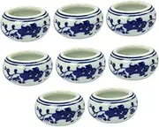 8pcs Ceramic Calligraphy Ink Dishes Durable Pigment Storage Plates for Art and Brush Painting Lightweight and Compact Water Dishes for Calligraphy Supplies
