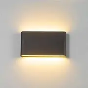 OWEITE LED Wall Light Modern Indoor Outdoor Sconce Lamp Fixtures Up Down Porch IP65 (Black Warm Light)