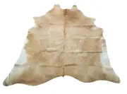 Beige Cowhide Rug Light Brazilian Natural Authentic Hair On Hide 6.2ft x 6.2ft