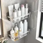 Shower Caddy with Fence Design Durable Electroplated Metal Frame Shelf Modern
